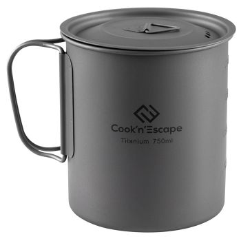 COOK'N'ESCAPE Titanium Set Titanium Frying Pan Outdoor Camp Picnic Cooker  Set 1-3 Family Outdoor Cooking Super Lightweight CA2112