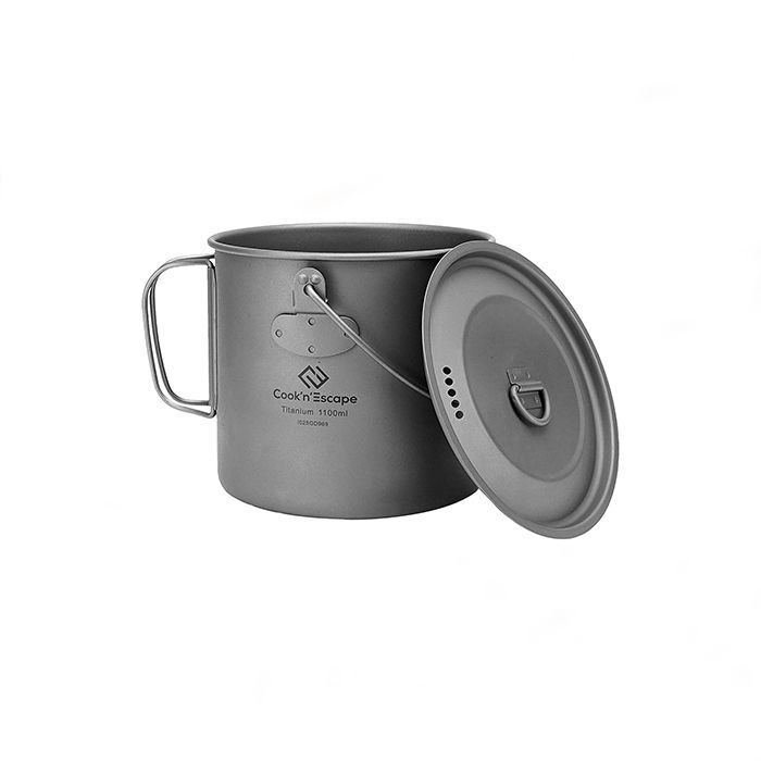COOK'N'ESCAPE Titanium Coffee Cup Outdoor Camping Hiking Titanium Mug  Multifunctional Coffee Pot