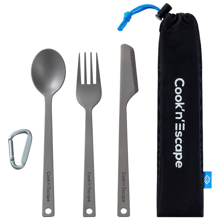 COOK'N'ESCAPE Titanium Utility Cutlery 3 Pcs Set, Super Strong